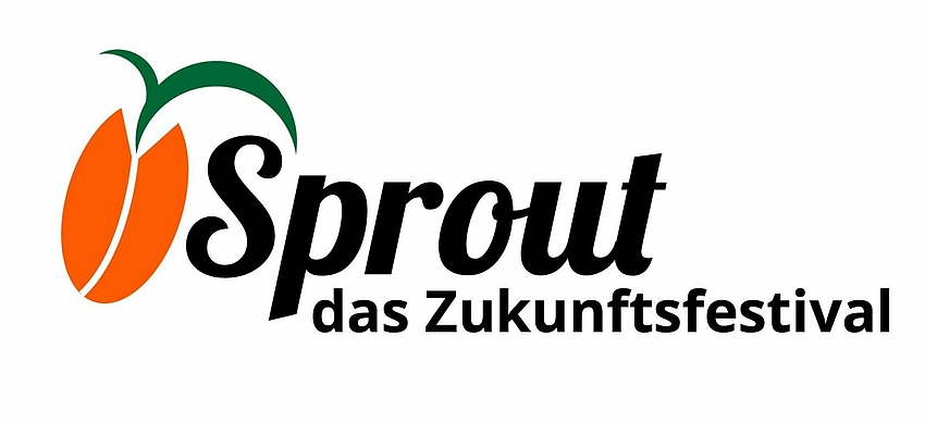 Logo des Festivals. Text: „Sprout das Zukunftsfestival“